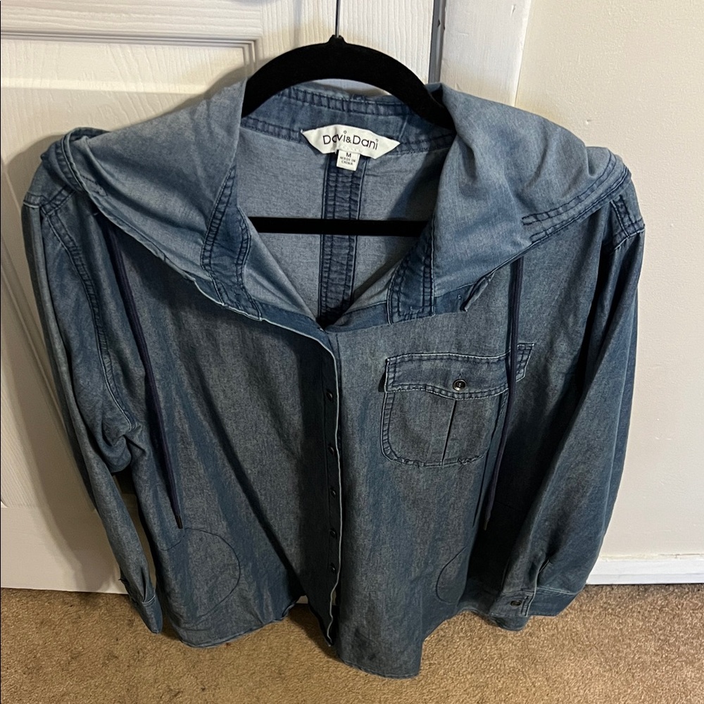DAVI & DANI Hooded Denim Jacket